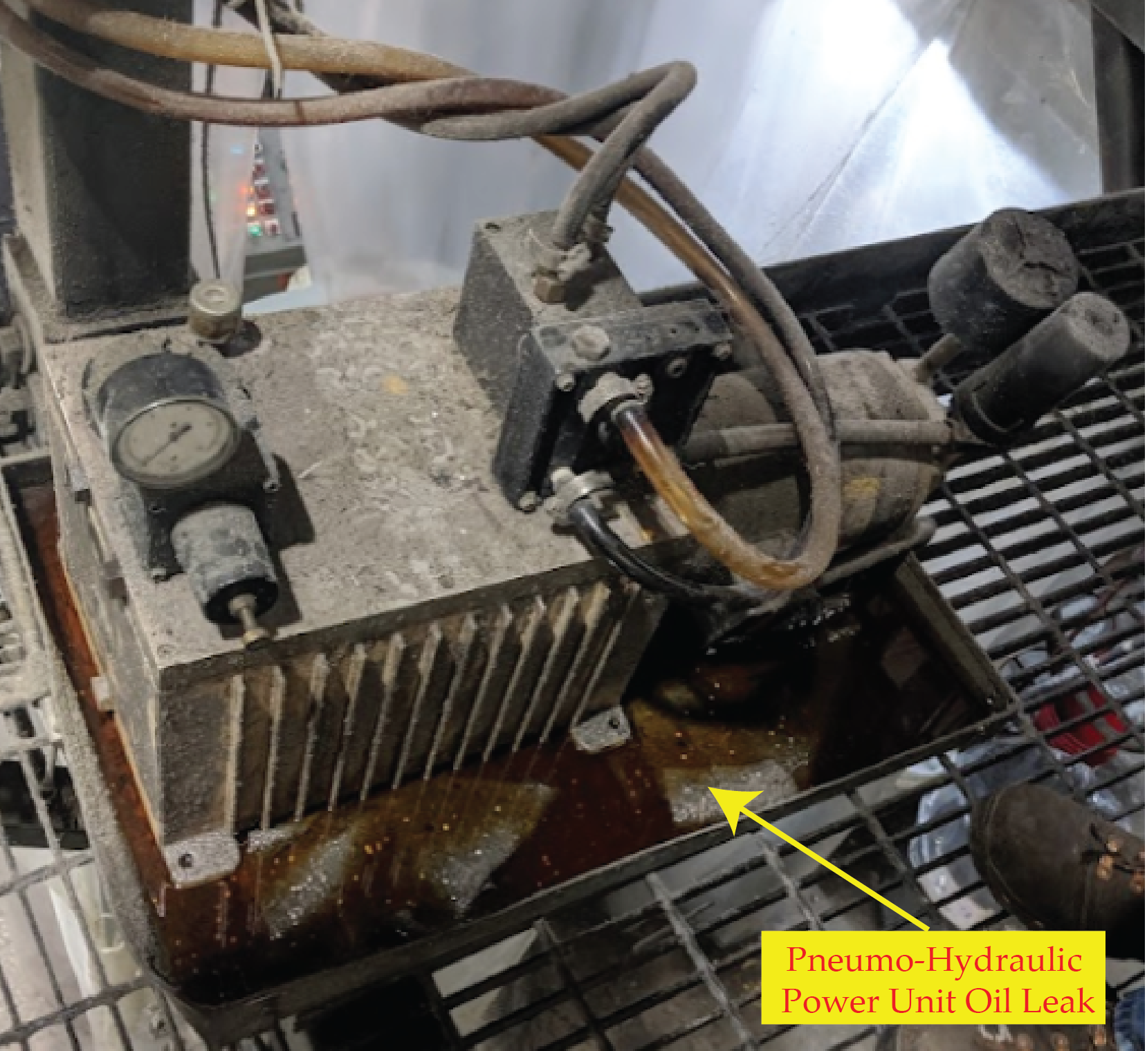 Hydraulic Leak on Pneumo-hydraulic Power Unit